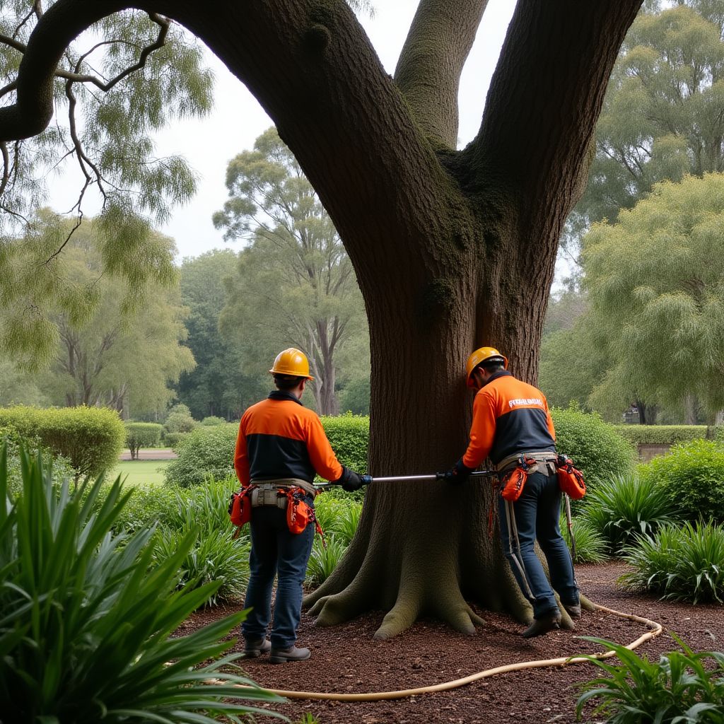 Heritage tree conservation work in progress